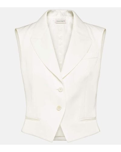 Alexander McQueen Single-breasted Vest - White