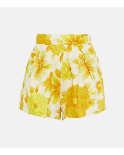 ALÉMAIS Sonny Floral Linen Shorts - Yellow