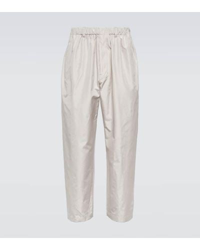 Lemaire Pantaloni regular in seta - Bianco