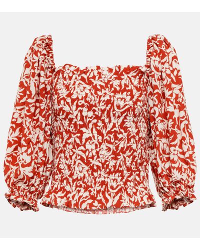 Polo Ralph Lauren Top en crepe a fleurs - Rouge