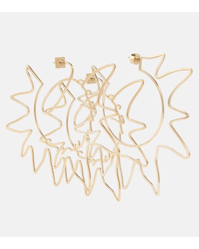 Jacquemus Gold-toned Hoop Earrings - White