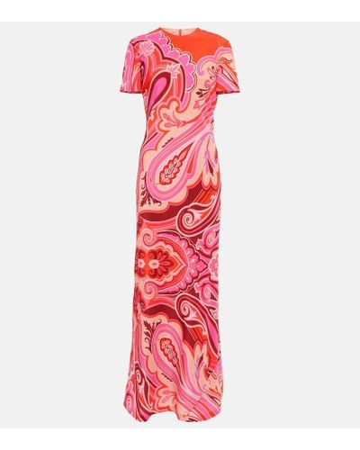 Etro Printed Silk Gown - Red