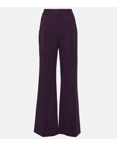 Veronica Beard Ollie Wool-blend Wide-leg Trousers - Purple