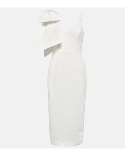 Rebecca Vallance Bow-trimmed Crepe Midi Dress - White