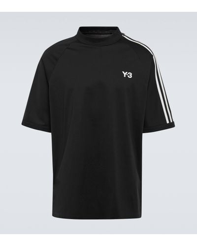 Y-3 Logo Cotton-blend Jersey T-shirt - Black