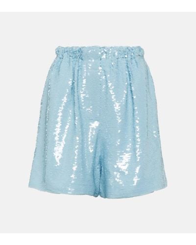 Frankie Shop Jazz Sequined Shorts - Blue