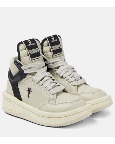 Rick Owens Drkshdw X Converse Leather High-top Sneakers - White