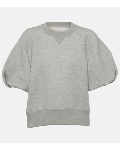 Sacai Knitted Cotton-blend Top - Gray