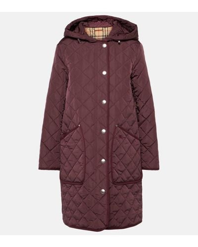Burberry Quilted Coat - Purple