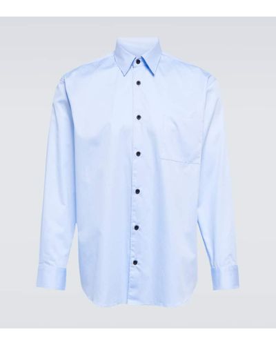 GR10K Camisa de popelin de algodon - Azul