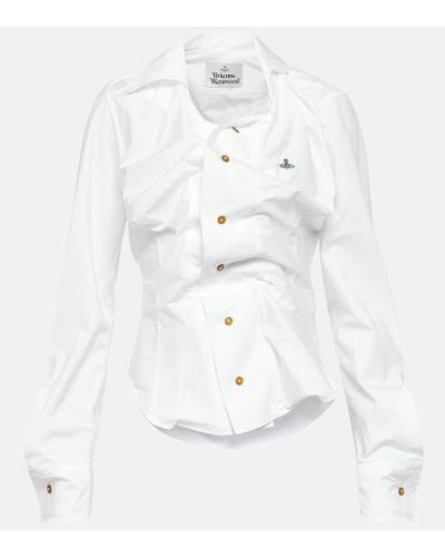 Vivienne Westwood Camisa Drunken en popelin de algodon - Blanco