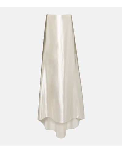 Ferragamo Bridal Satin Maxi Skirt - White