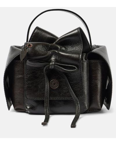 Acne Studios Multipocket Mini Leather Tote Bag - Black