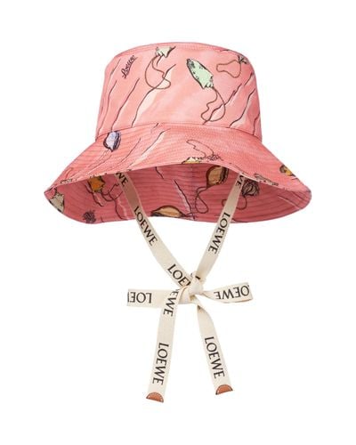 Loewe Paula's Ibiza Printed Canvas Bucket Hat - Pink