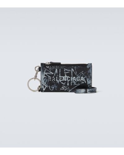 Balenciaga Cash Logo-printed Leather Card Holder - Black