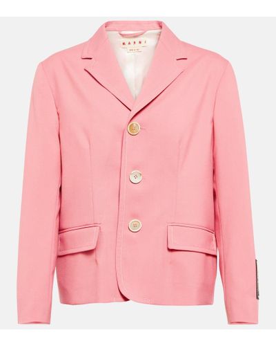 Marni Tailored Virgin Wool Jacket - Pink
