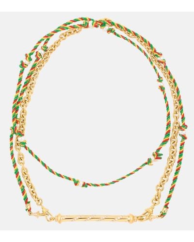 Marie Lichtenberg Candy Cane 18kt Gold Necklace With Diamonds - Metallic