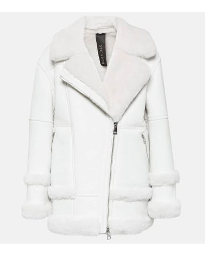 Blancha Leather And Shearling Jacket - White