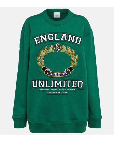 Burberry Besticktes Sweatshirt aus Baumwolle - Grün