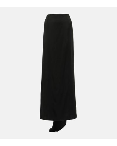 Brunello Cucinelli Satin Maxi Skirt - Black