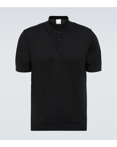 Allude Cotton, Silk, And Cashmere Polo Shirt - Black