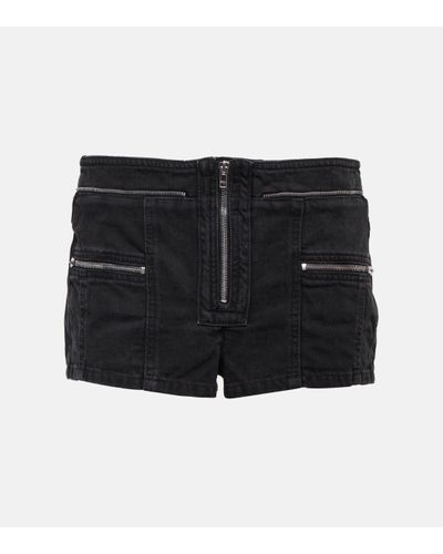 Isabel Marant Short Lary a taille basse en jean - Noir