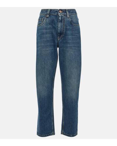 Brunello Cucinelli High-rise Straight Jeans - Blue