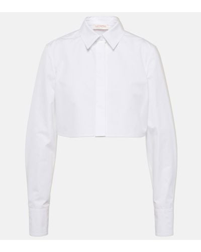 Valentino Chemise raccourcie en coton - Blanc