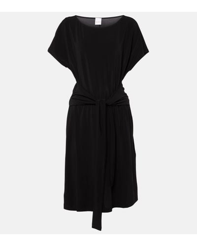 Max Mara Belted Jersey Midi Dress - Black