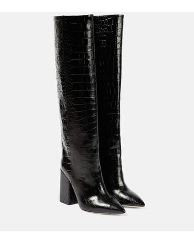 Paris Texas Anja Leather Tall Boot - Black