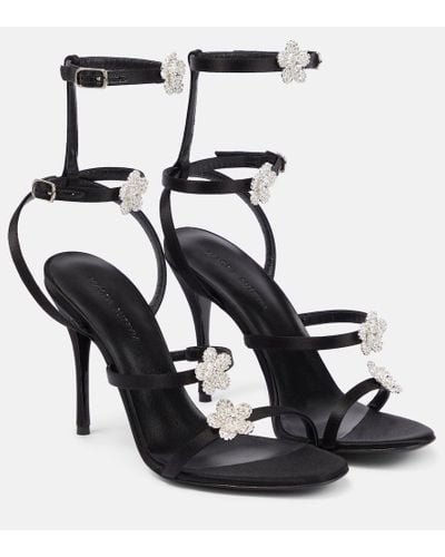 Magda Butrym Crystal-embellished Satin Sandals - Black