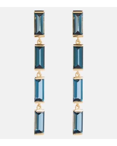 Aliita Pendientes en oro de 9 ct Deco Maxi con topacios - Azul
