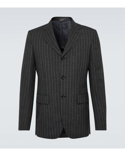 Comme des Garçons Blazer tailored de lana con raya diplomatica - Negro