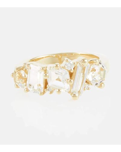 Suzanne Kalan Ring Nadima Glimmer aus 14kt Gelbgold mit Diamanten und Topasen - Mettallic
