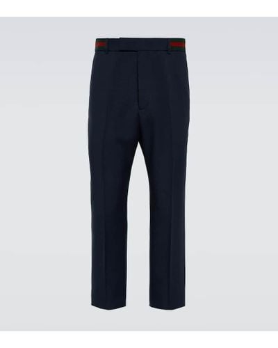 Gucci Pantaloni regular Web Stripe - Blu