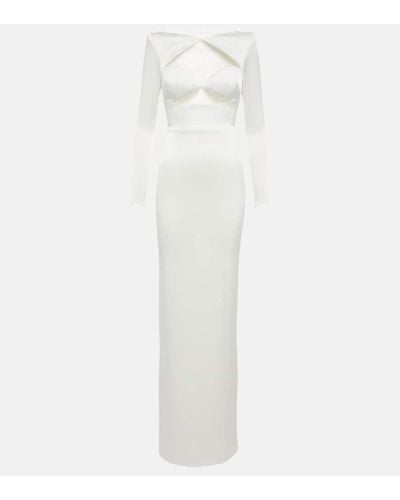 Alex Perry Marden Cut-out Satin-crepe Midi Dress - White