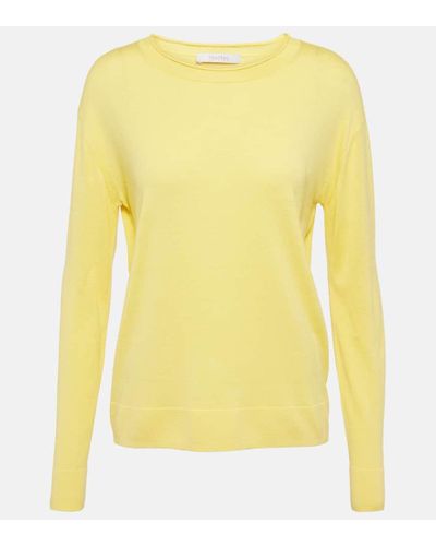 Max Mara Pensile Silk And Cotton Sweater - Yellow