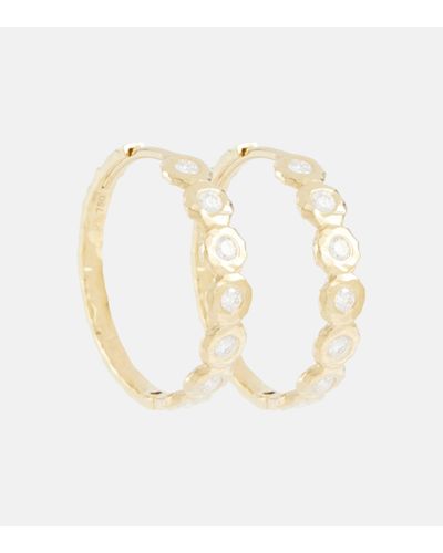Octavia Elizabeth Edith 18kt Gold Hoop Earrings With Diamonds - White