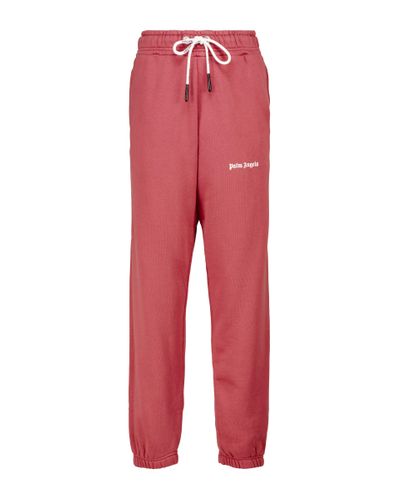 Palm Angels Logo Cotton Sweatpants - Red