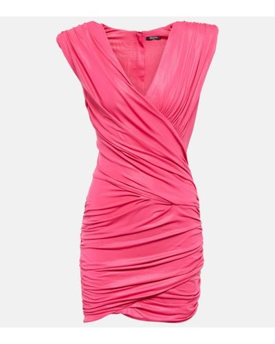 Balmain Ruched Minidress - Pink
