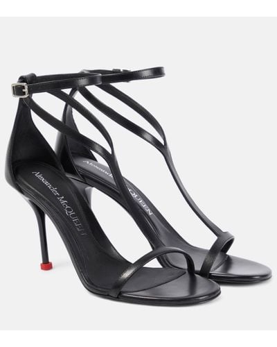 Alexander McQueen Harness Leather Sandals - Black