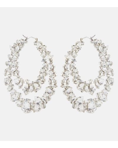 Saint Laurent Crystal-embellished Hoop Earrings - Metallic