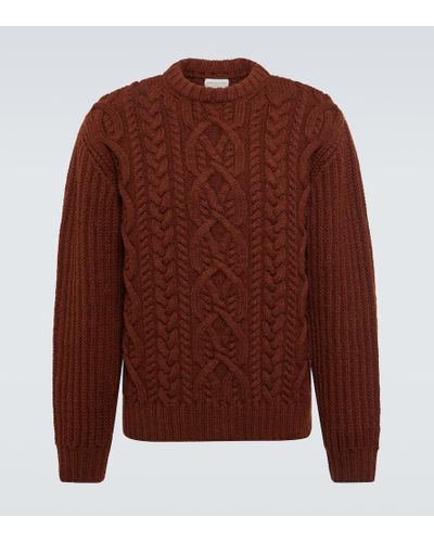 Dries Van Noten Cable-knit Wool Sweater - Brown