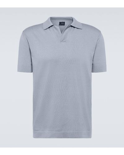 Brioni Cotton And Silk Polo Shirt - Grey