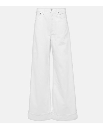 Agolde Dame Jean High-rise Wide-leg Jeans - White