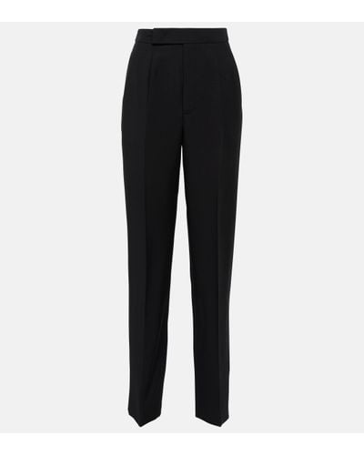 Roland Mouret Wool And Silk Straight Trousers - Black