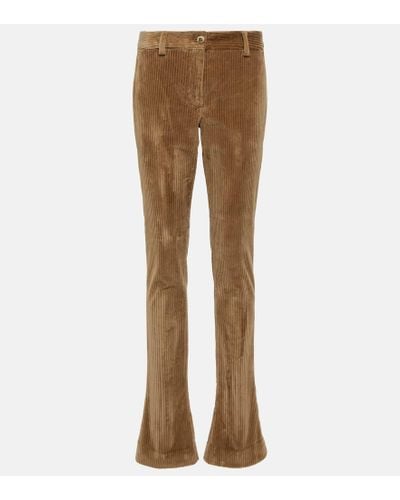 Dolce & Gabbana Low-rise Corduroy Slim Pants - Brown