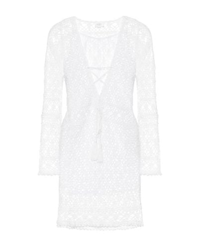 Anna Kosturova Bianca Crochet Cotton Minidress - White
