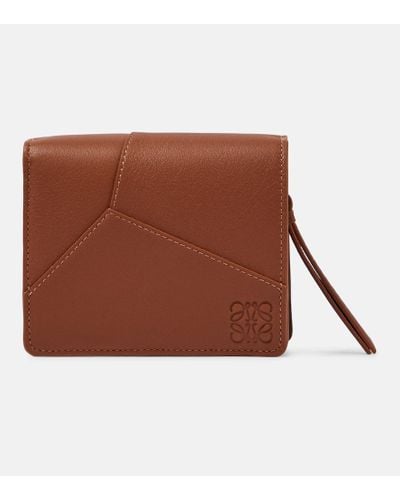 Loewe Anagram Leather Wallet - Brown