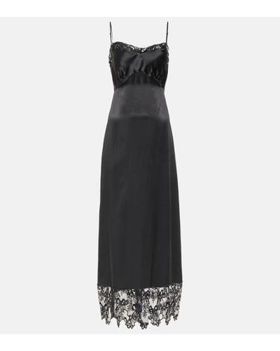 Simone Rocha Bow-detail Silk Satin Midi Dress - Black